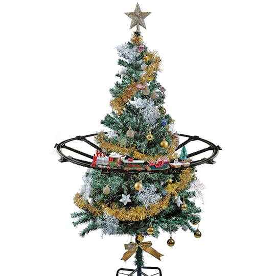 31pc Battery Operated Lighted and Animated Christmas Tree Train Set with Sound